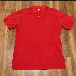 Red Lacoste Polo Shirt - Size 7